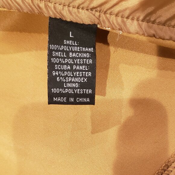 Baccini Bronze Gold Faux Leather Moto Biker Jacket Womens Large - Picture 10 of 10